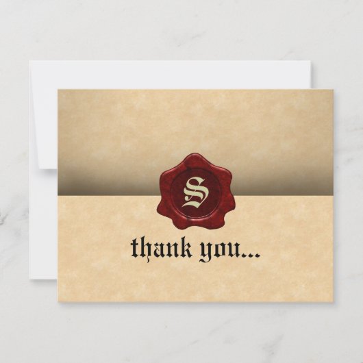 Faux Wax Seal and Parchment Gothic Bedankkaart (Voorkant)