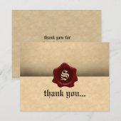 Faux Wax Seal and Parchment Gothic Bedankkaart (Voorkant / Achterkant)