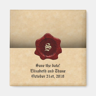Faux Wax Seal and Parchment  Gothic Magneet