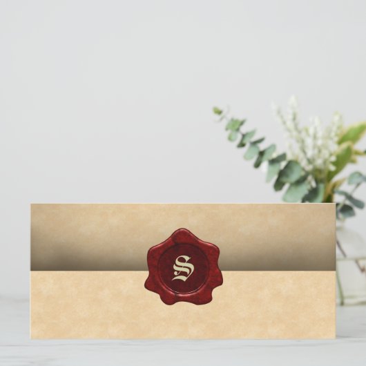 Faux Wax Seal and Parchment Gothic Menu (Staand voorkant)