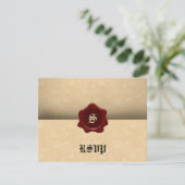 Faux Wax Seal and Parchment Gothic RSVP Kaartje (Staand voorkant)
