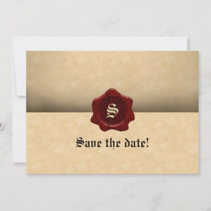 Faux Wax Seal and Parchment Gothic Save The Date