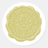 Faux Wax Seal, Butter Yellow Ronde Sticker (Voorkant)