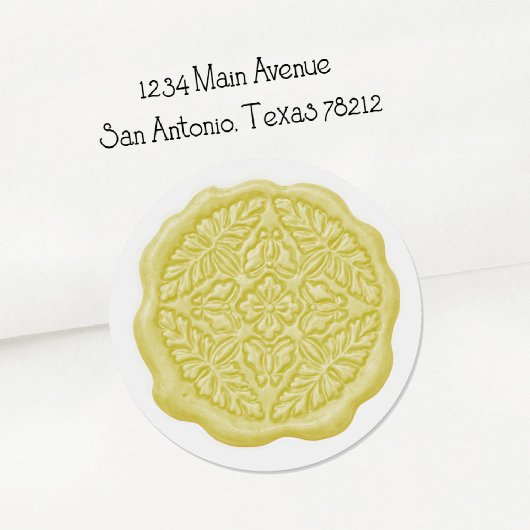 Faux Wax Seal, Butter Yellow Ronde Sticker