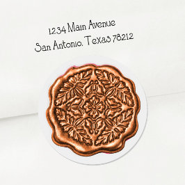 Faux Wax Seal, Copper Ronde Sticker
