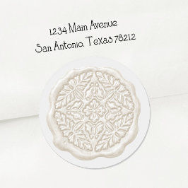 Faux Wax Seal, Cream Ronde Sticker