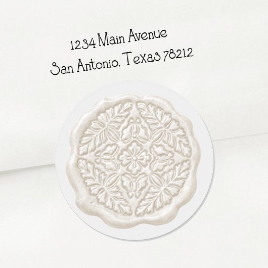 Faux Wax Seal, Cream Ronde Sticker