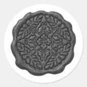 Faux Wax Seal, Dark Gray Ronde Sticker (Voorkant)