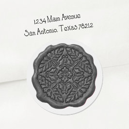 Faux Wax Seal, Dark Gray Ronde Sticker
