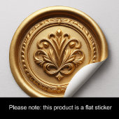 Faux Wax Seal, Dark Gray Ronde Sticker