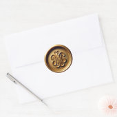Faux Wax Seal Deep Impression Antiek Gold Ronde Sticker (Envelop)