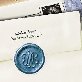 Faux Wax Seal Deep Impression Blue 2 Ronde Sticker