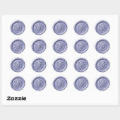 Faux Wax Seal Deep Impression Blue 4 Ronde Sticker (Vel)