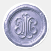 Faux Wax Seal Deep Impression Blue 4 Ronde Sticker (Voorkant)