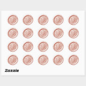 Faux Wax Seal Deep Impression Blush Pink  Ronde Sticker (Vel)