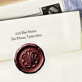 Faux Wax Seal Deep Impression Burgundy Red Ronde Sticker