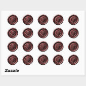 Faux Wax Seal Deep Impression Burgundy Red Ronde Sticker (Vel)