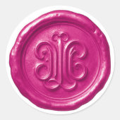 Faux Wax Seal Deep Impression Hot Pink Ronde Sticker (Voorkant)