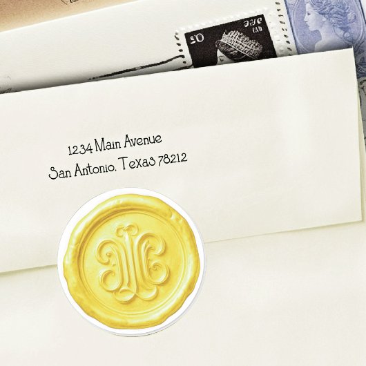 Faux Wax Seal Deep Impression  Lemon Yellow Ronde Sticker