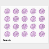 Faux Wax Seal Deep Impression Light Purple Ronde Sticker (Vel)