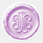 Faux Wax Seal Deep Impression Light Purple Ronde Sticker (Voorkant)