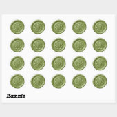 Faux Wax Seal Deep Impression Olive Green Ronde Sticker (Vel)