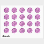 Faux Wax Seal Deep Impression Orchid Purple Ronde Sticker (Vel)