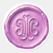 Faux Wax Seal Deep Impression Orchid Purple Ronde Sticker (Voorkant)