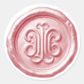 Faux Wax Seal Deep Impression Pink Ronde Sticker (Voorkant)