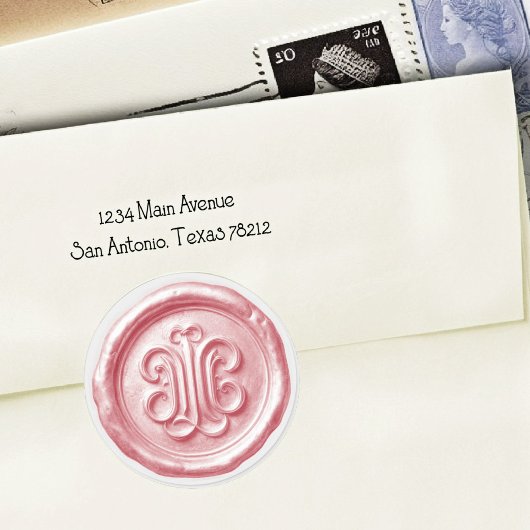 Faux Wax Seal Deep Impression Pink Ronde Sticker
