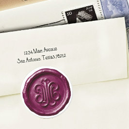 Faux Wax Seal Deep Impression Plum Ronde Sticker