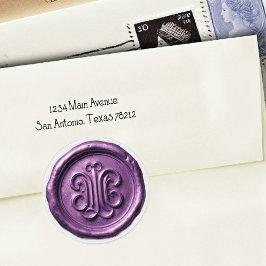 Faux Wax Seal Deep Impression Purple 2 Ronde Sticker