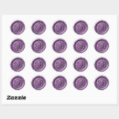 Faux Wax Seal Deep Impression Purple 2 Ronde Sticker (Vel)