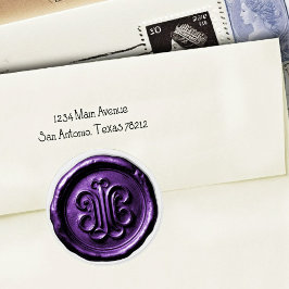 Faux Wax Seal Deep Impression Purple 3 Ronde Sticker