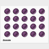 Faux Wax Seal Deep Impression Purple 4 Ronde Sticker (Vel)