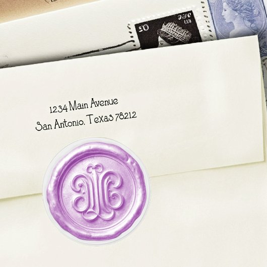 Faux Wax Seal Deep Impression Purple Ronde Sticker