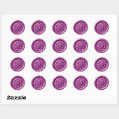Faux Wax Seal Deep Impression Purple Ronde Sticker (Vel)