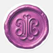 Faux Wax Seal Deep Impression Purple Ronde Sticker (Voorkant)