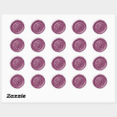 Faux Wax Seal Deep Impression Purple Ronde Sticker (Vel)