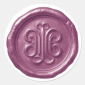 Faux Wax Seal Deep Impression Purple Ronde Sticker (Voorkant)