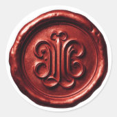 Faux Wax Seal Deep Impression Red Ronde Sticker (Voorkant)
