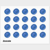 Faux Wax Seal Deep Impression True Blue Ronde Sticker (Vel)