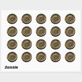Faux Wax Seal Diepe Impressie Gouden Bloem Ronde Sticker (Vel)