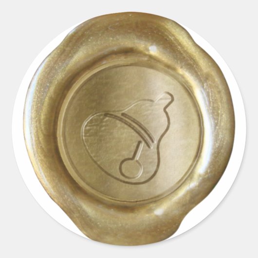 Faux Wax Seal - Gold - CHRISTMAS BELL Ronde Sticker (Voorkant)