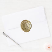 Faux Wax Seal - Goud - KERSTBOOM II Ronde Sticker (Envelop)
