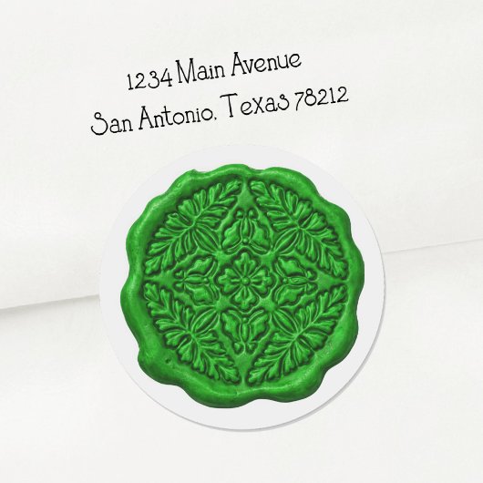 Faux Wax Seal, Grass Green Ronde Sticker