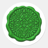 Faux Wax Seal, Grass Green Ronde Sticker (Voorkant)