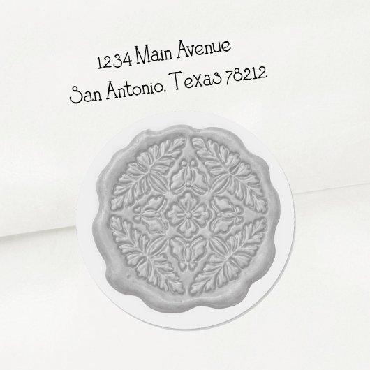 Faux Wax Seal, Gray Ronde Sticker