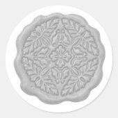 Faux Wax Seal, Gray Ronde Sticker (Voorkant)