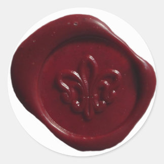 Faux Wax Seal in rood Ronde Sticker